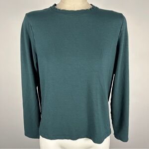 ❤️ Majestic Filatures Elegant Teal Long Sleeve Women's Top Size M